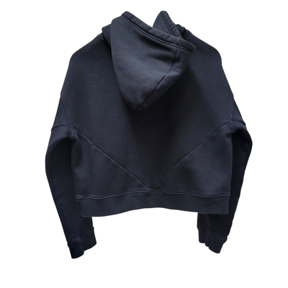 Adidas Embroidered Logo Women's Cropped Top Hoodie Long-Sleeves Sweatshirt Large - Picture 5 of 6